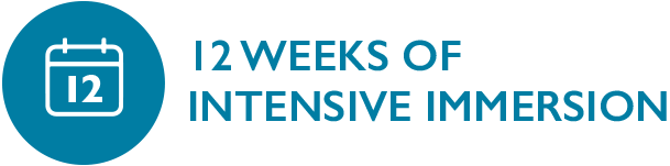 12 weeks of intensive immersion with calendar icon